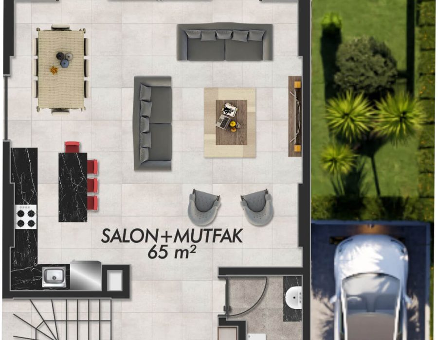 A - B - C - D Blok Zemin Kat