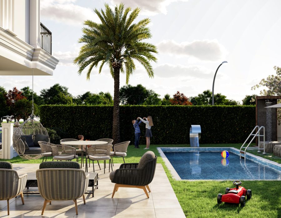 Altay Konakları - Havuz ve Bahçe